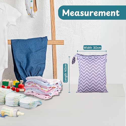 Image of Chic Buddy Waterproof Wet Bag, Washable, Reusable for Travel, Beach, Pool, Stroller, Diapers, Dirty Gym Clothes, Wet Swimsuits, Toiletries (Zig-ZAG, Wet Bag)