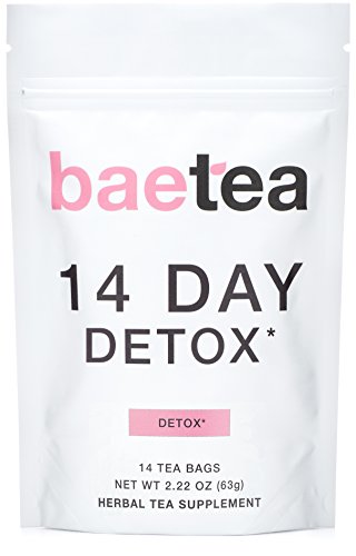 Baetea 14-Day Teatox Herbal Detox Tea Supplement with Green Tea & Ginger Root, 14 Tea Bags