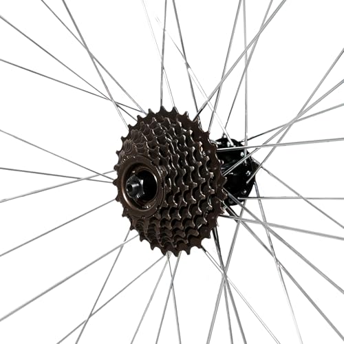 HILAND 28 Zoll Fahrrad Hinterrad mit 7 Fach Freilauf für Mountainbike MTB Silber Aluminium