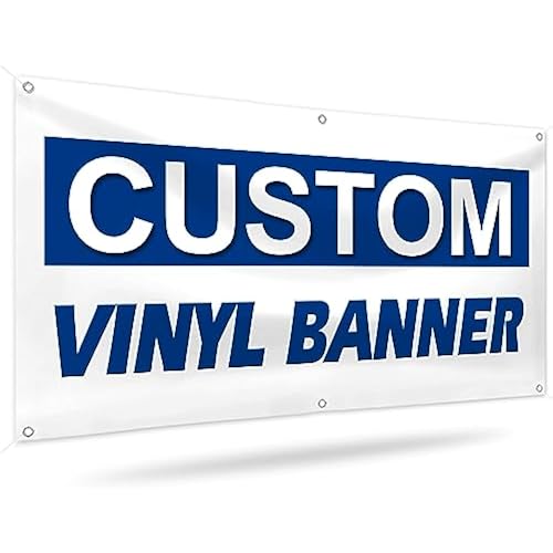 Custom Vinyl Banners and Signs Customize for Business Outdoor, Personalized Banner Customize with Text Logo for Parties Graduation, Customized Banner Decoration for Birthday Wedding Event 2'x4'