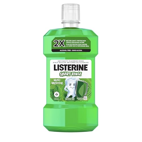 Listerine - Listerine Smart Rinse; Mint, Kids Mouthwash, With Fluoride, Anticavity, Alcohol-Free, 500 ml