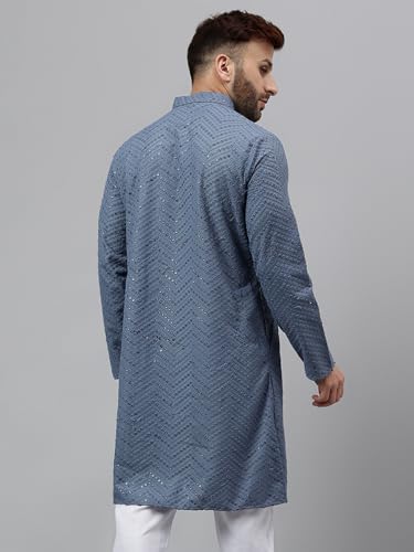 Image of hangup Men Ethnic Embroidered Kurta (SF02 SequenceKurta)