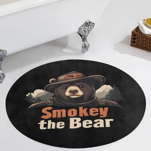 Alfombra Smokey The Bear de terciopelo suave texturizado 6