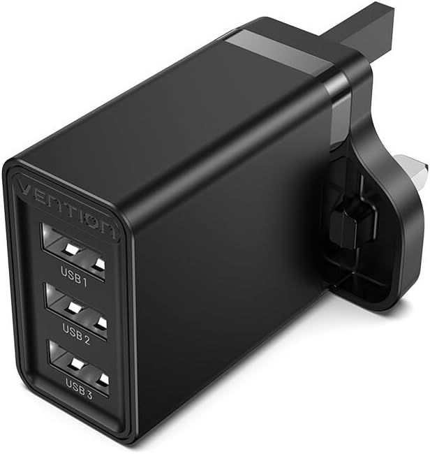 VENTION USB Charger 17W Three-Port USB(A+A+A) Wall Charger Fast Charge QC AFC SCP UK-Plug