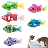 Jayol Electronic Engaging Pet Toy Fish, Waterproof LED Light Electronic Fish, Speeding up and Slowing Down Sway in Water, Twist Tail in a Lifelike Manner (6 PCS)