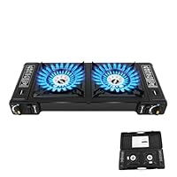2 vlammen outdoor camping fornuis camping gasfornuis BBQ tafel BBQ tafel koffer, 2 vlammen camping gasfornuis, draagbare grilltafel met grillplaat
