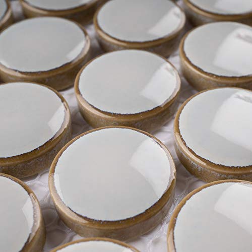 Japm102 Light Grey Glazed Polished Penny Round Porcelain Mosaic Tile (Sample Swatch) #TOP8