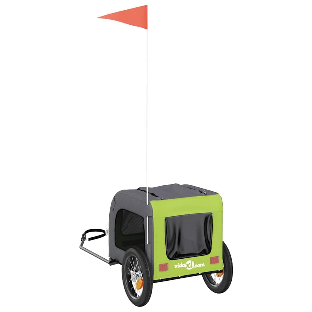Rimorchio per bicicletta per cani, rimorchio per bicicletta per animali domestici con telaio in ferro, 125 x 64 x 66 cm, portata fino a 45 kg, nero