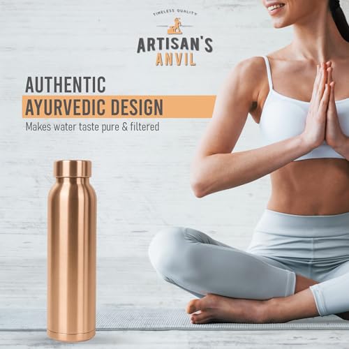 Image of Copper Water Bottle 32oz, 100% Pure Smooth, Ayurvedic