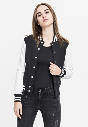 Urban Classics Damen Ladies 2-Tone College Sweatjacket, Blk/White, XL, TB218