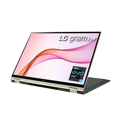LG Gram 16T90P - 16" WQXGA (2560x1600) 2-in-1 Lightweight Touch Display Laptop, Intel evo with 11th gen Core i5-1135G7 CPU , 16GB RAM, 512GB SSD, 21 Hours Battery, Thunderbolt 4, Green - 2021