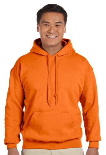 Image of Gildan Men's Heavy Blend Hooded Sweatshirt, Safety Orange, Medium
