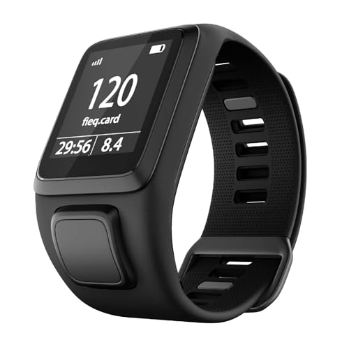 INF Pulsera compatible con TomTom Adventurer, Runner, Golfista, Spark, Cardio, Music/correa de repuesto en silicona, color negro