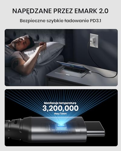 INIU Kabel USB C na USB C 240W [1M, 2 Sztuki], 48V/5A PD3.0 Typu C Szybkie Ładowanie, Nylonowy pleciony Kabel Ładowarki do iPhone 16 15 Pro Max Plus Samsung S24 iPad Air Mini Google Pixel Laptops etc.
