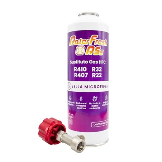 Gas Refrigerante Ralerfresh RS Sustituto de Gas R410, R32, R407 y R22 Recarga de Gas Refrigerante Organico para Aire Acondicionado Split Ecologico Eficiente Recarga Rapida (Botella RSs + Llave)