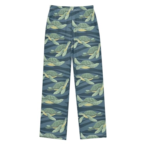 Boys' Pants Big Green Sea Turtle Ocean Long Bottoms Jogger Pants Elastic Waist Trousers with Pockets S-XL