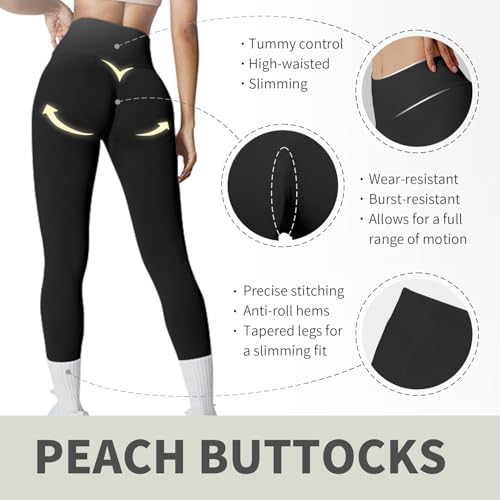 Women's Seamless Workout Leggings High Waist Butt Lifting Yoga Pants–Tummy Control Gym Activewear for Run,Fitness3