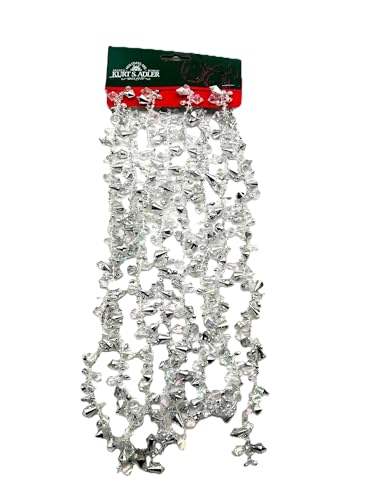 Kurt S. Adler Iridescent and Silver Beaded Garland 9 Feet Long H2096/IRS New