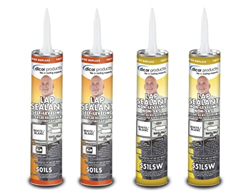 Dicor 551LSW1 White Non-Sag Roof Lap Sealant - 10.3 oz. Tube Quantity 2