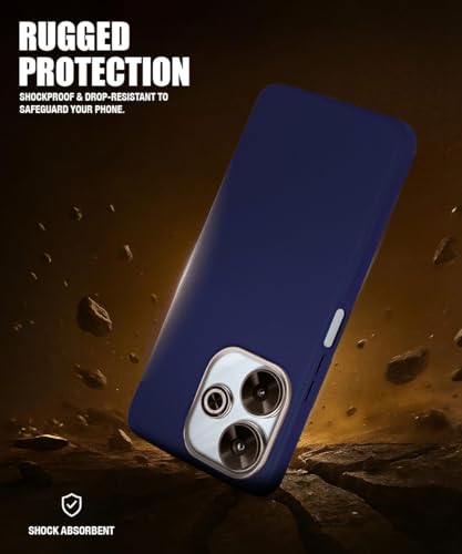 Image of WOW IMAGINE Back Cover for Mi Redmi 13 5G | Poco M6 Plus 5G | Ultra Slim Flexible Non-Slip Grip | Inner Fabric | Metal Camera Ring & Lightweight Soft Silicone Mobile Case - Blue
