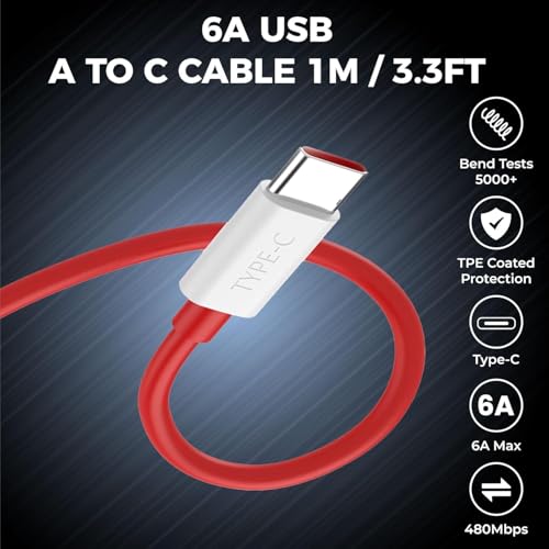 Image of 80W SUPEVOOC Fast Charger with Type-C Cable | 80W Charger for Realme, OnePlus, Oppo, Redmi, Xiaomi, Poco, iQOO, Samsung, Motorola & More | Supports Dart, Dash, Warp, Vooc, SuperVooc, QC 3.0