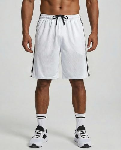 Image of Real Essentials 5 Pack: Men's 9 inch Mesh Shorts - Athletic Gym, Workout, Basketball, Running, Casual Lounge Activewear Pockets