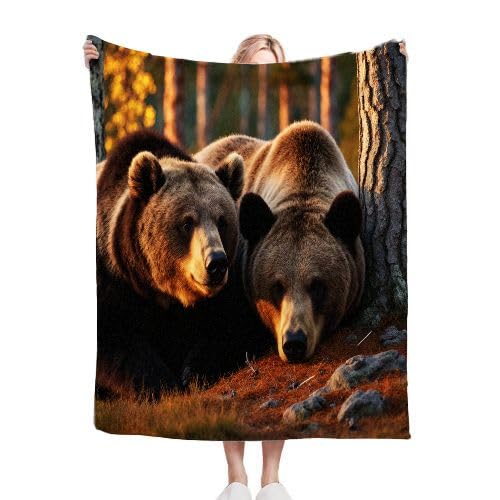 Mantas para Sofas Grandes 220x240 Oso Pardo Animal, Manta Termica Franela Mantilla Felpa para Cama 135/150, Mantitas Polar Suave y Cálida para Perro Mascota Habitacion Dormitorio_A1709