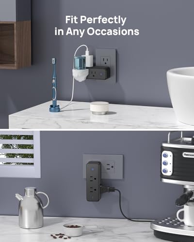 Image of TROND Outlet Extender Surge Protector with 6 Outlets and 360 Rotating Plug