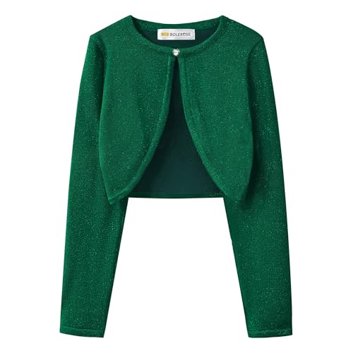 Image of BOLEROSE Girls Long Sleeve Sparkle Cardigan Childrens Kids Bolero Shrug