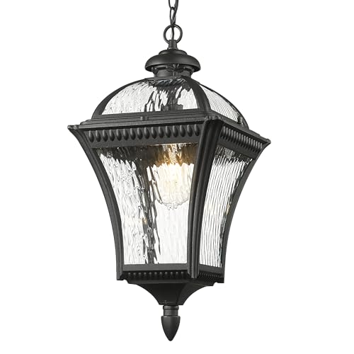 Emliviar Outdoor Pendant with Water Ripple Glass