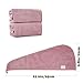 M-bestl 2 Pack Microfiber Hair Towel Wrap,Hair Drying Towel with Button Design,Head Towel to Dry Curly Hair Quickly (Bean Pink)