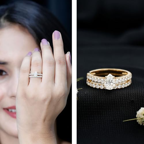 Certified Lab Grown Diamond Wedding Ring Set, Ef-Vs Quality, 5X7mm Diamond Engagement Ring With Enhancer - Ready To Gift2