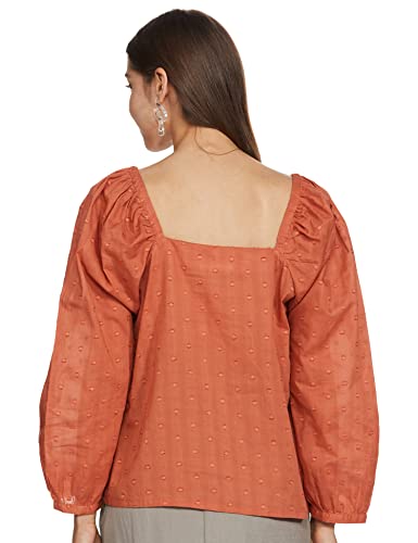 Image of Safana Women's Regular Fit Shirt (LTP7889 Rust 2XL)