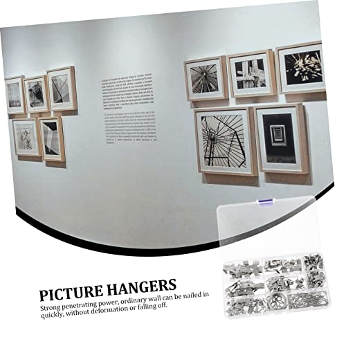 Image of Picture Hangers Wall Picture Hanging Hooks Photo Hangers Nails Hooks Heavy Duty Kit for Artworks Gallery