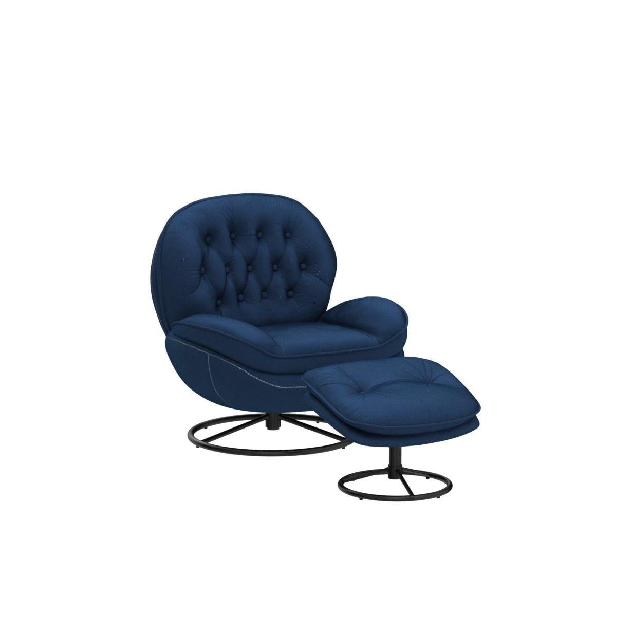 Amazon.co.jp: ベルベット 回転アクセントチェア オットマンセット付き