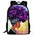 Produktbild Afrikanische Frauen mit violettem Haar, einzigartige Outdoor-Schultertasche, Stoff-Rucksack, Mehrzweck-Tagesrucksäcke für Erwachsene