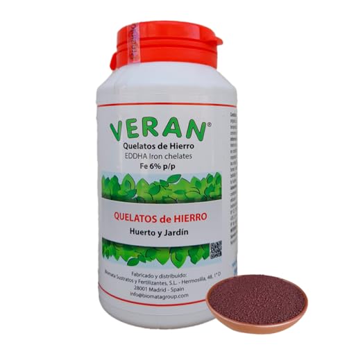 VERAN Quelatos de Hierro 200g | Aporte de Hierro Biocompatible para Plantas | Reverdeciente de Plantas Terrestres y de Acuario | Abono Quelato de Hierro Contra la Clorosis Férrica 100% Soluble en Agua