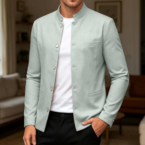 Veste de costume de mariage slim fit à col montant élégant - 3