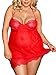 Produktbild marysgift Damen Babydoll Dessous große größen Spitze Lingerie Damen Sexy Nachthemd Dessous Nachtwäsche Unterwäsche mit G-String Sleepwear 5XL 48 50