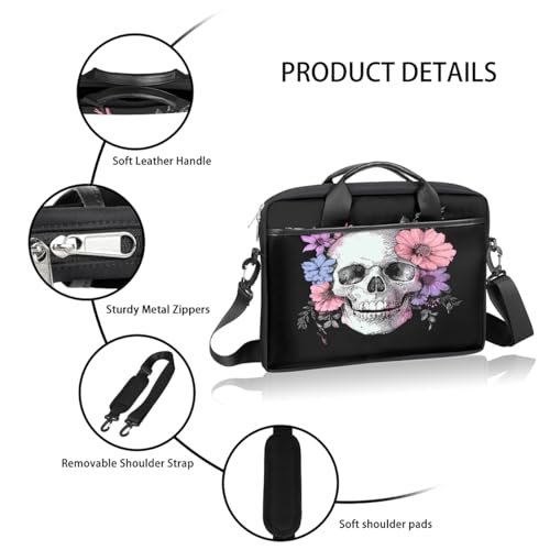 Bolso para laptop Retro Skull Flowers 15 pulgadas slim miniatura 4