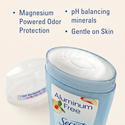 Secret Aluminum Free Deodorant | White Peach Scent | 2.4 oz (Pack Of 3) - image 2