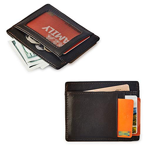 Men's Slim Vintage Style Minimal Genuine Leather Card Holder wallet