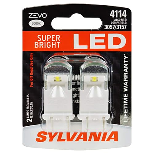 SYLVANIA - 4114 ZEVO LED White Bulb - Bright LED Bulb Ideal for Daytime Running Lights (DRL) and Back-Up/Reverse Lights (Contains 2 Bulbs)