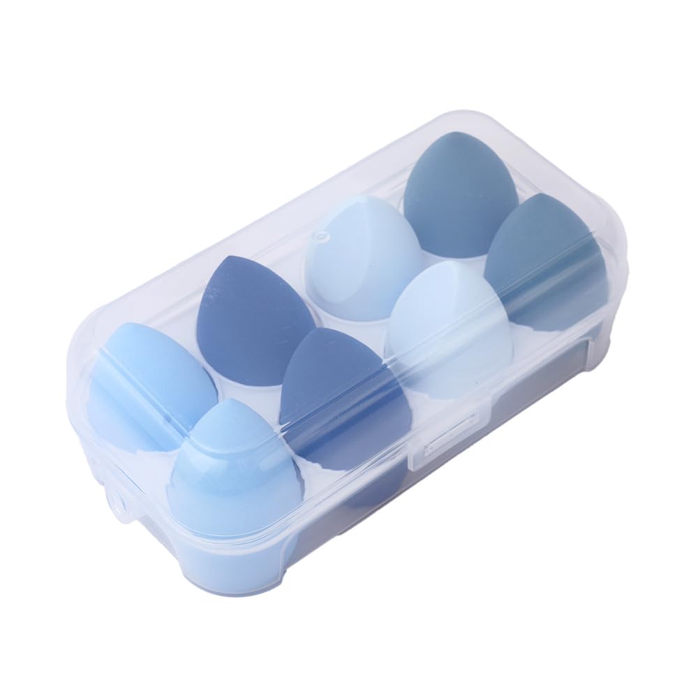 Makeup Sponge, 8 Pieces, Sponge Puff, Elastic, Makeup Sponge, Multifunctional Makeup for Base Makeup, Various Cosmetics, Professional Set, Fluffy, Washable, Wet & Dry Use, Cushion Foundation