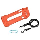2023 - Funda de silicona con 4 mosquetones con correa para Bluetooth compatible con auriculares, accesorios de altavoz, dispositivo Alexa, naranja,...