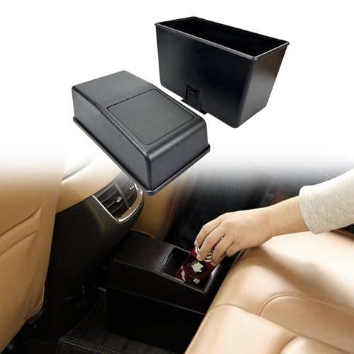 Image of Portable Car Trash Can with Lid - Multi-Functional Waterproof Debris Box for Cars, Home, and Office - 8.2 inch inch x 7.8 inch inch x 3.9 inch inch - Odorless and Convenient Waste Storage Solution, Black