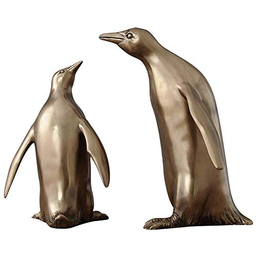 Statue de Pingouins en bronze coulé à froid, figurine d'art chic pour décoration de salon