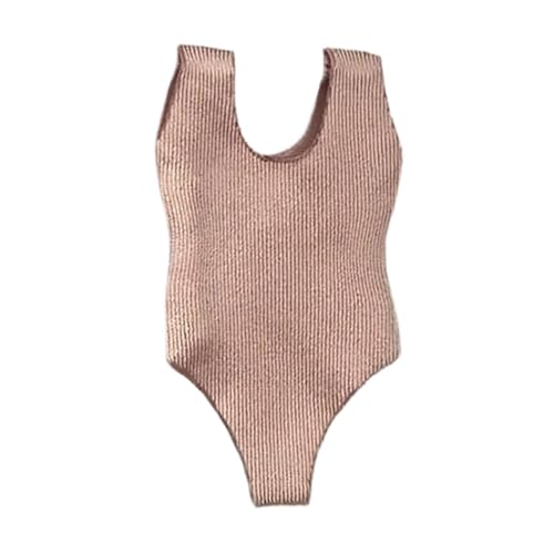 Traje de baño de figura femenina 1/12 mono rosa elástico ropa miniatura muñeca accesorios playa