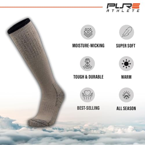 Heavy Work Boot Socks – Durable Comfortable - Great for Hiking, Camping, Hunting (L/XL, Black)2