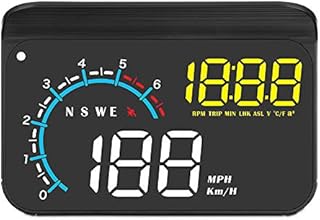 FIUNED Head up Display,Upgrade Universal Car HUD Dual Mode OBD2/GPS Windshield Projector with Speed,OverSpeed Alarm, KMH/MPH,Mileage Measurement,for All Vehicles